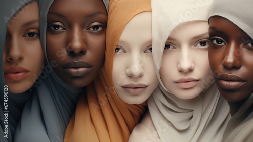Diversity ethnicity portrait of multicultural people