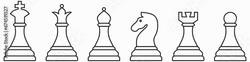 Chess silhouettes. Chess vector icons. Flat back chess icons. Chess pieces. EPS 10