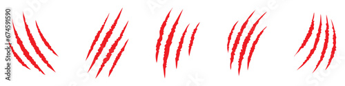 Animal claw scratches. Claws icons. Scratches collection. Silhouette style vector icons