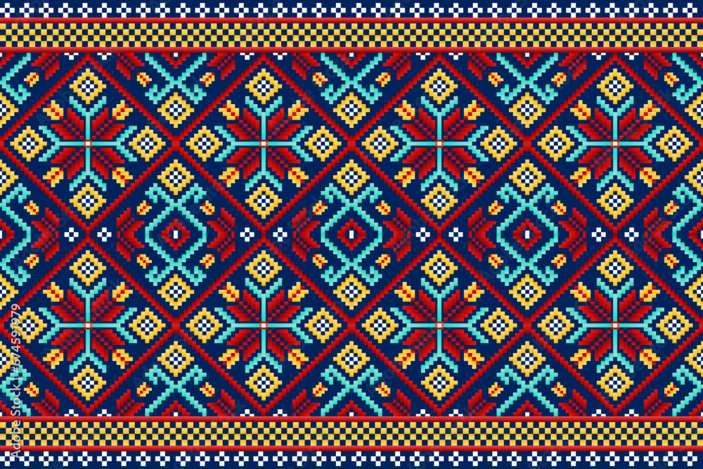 pixel art fabric pattern Abstract ethnic art pixel fabric design colorful orange flowers, hearts, green background Designed for fabric patterns, textiles, home decorations, cross stitch, scarves pixel art fabric pattern Abstract ethnic art pixel fabric design colorful orange flowers, hearts, green background Designed for fabric patterns, textiles, home decorations, cross stitch, scarves
