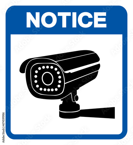 Notice CCTV Symbol Sign, Vector Illustration, Isolate On White Background Label .EPS10
