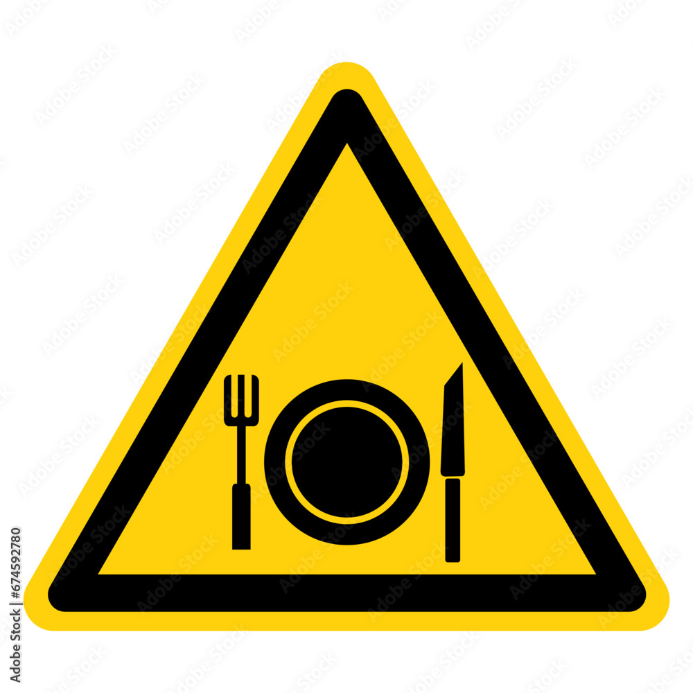 No Eating Symbol Sign, Vector Illustration, Isolate On White Background Label. EPS10 No Eating Symbol Sign, Vector Illustration, Isolate On White Background Label. EPS10