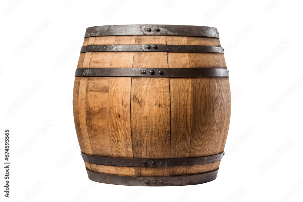 Wiskey Barrel on White Transparent Background Wiskey Barrel on White Transparent Background