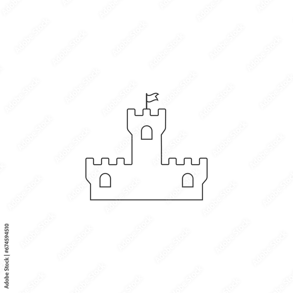 Castle icon in trendy flat design