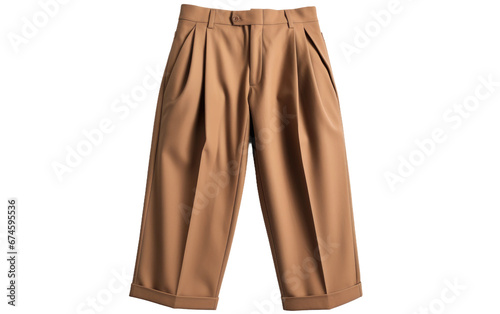 Brand New Wide Leg Cropped Pants Isolated On Transparent Background PNG.
