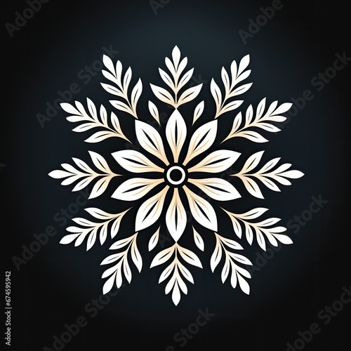 snowflake silhouette - centered on plain background