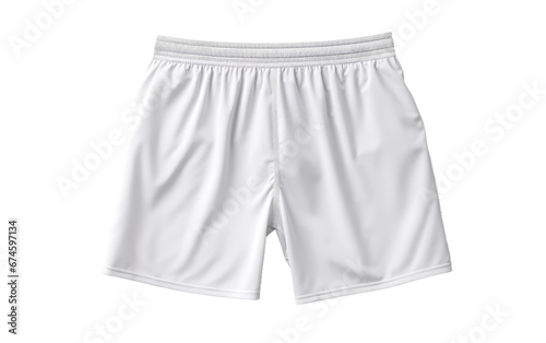 Comfortable White Color Athletic Shorts Isolated On Transparent Background PNG.