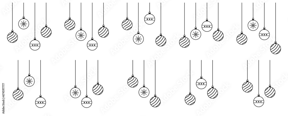 Hanging Christmas Balls Line