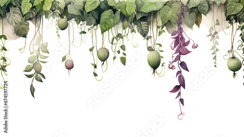 hanging plants on a white background