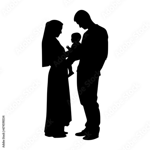 Wallpaper Mural silhouette of muslim family. Vector Illustrator Torontodigital.ca