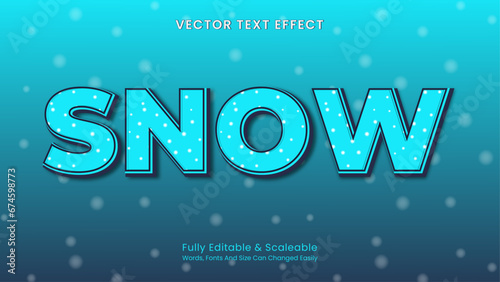 Snow editable 3D text effect design, Typography design, Winter