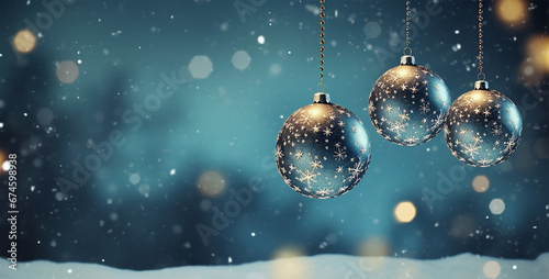 christmas background with balls photo