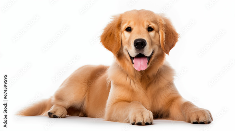 Adorable Retriever Dog Posing Delightfully, Single Frame, Isolated On a Pure White Background