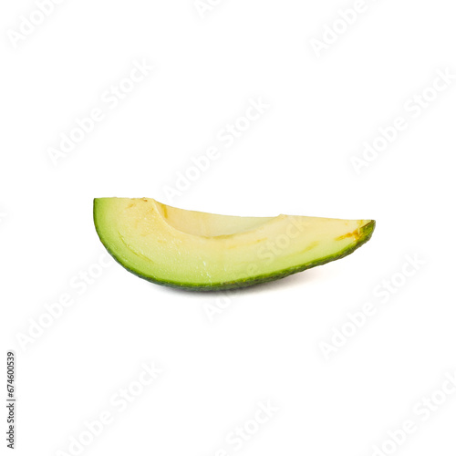 Avocado isolated on white background. avocado sliced closeup.