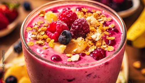 raspberry and blueberry smoothie