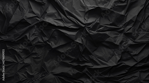 Black Crumpled Paper Background