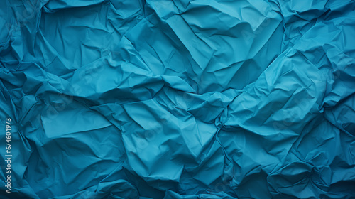 Blue Crumpled Paper Background, AI Generative