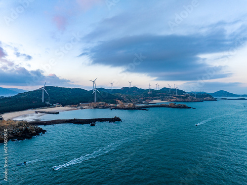 wind turbines in the sea © hrui