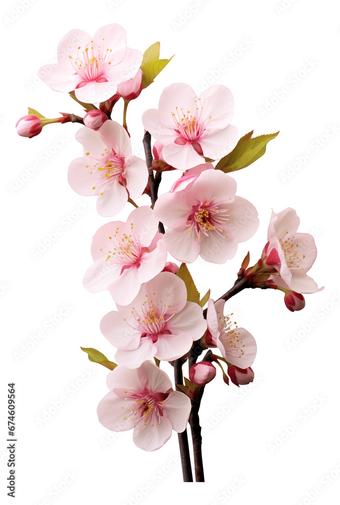 pink cherry blossom isolated