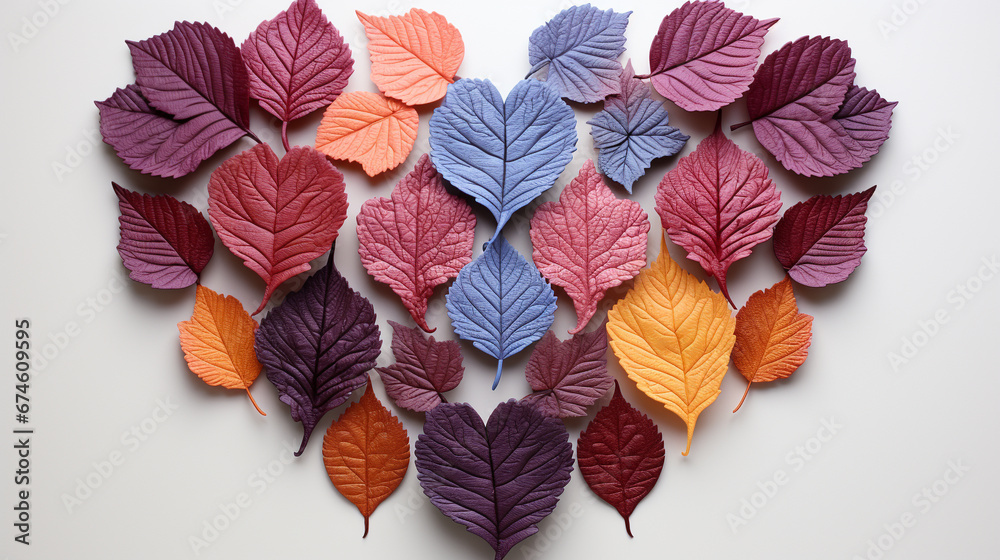 colorful heart made with autumn leaves colorful heart made with autumn leaves