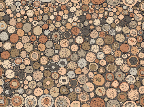 Wood log  seamless pattern background for your design. Vector illustration