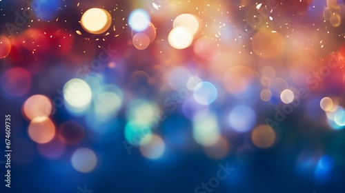 Christmas Abstract Bokeh Background: Festive Glowing Holiday Lights