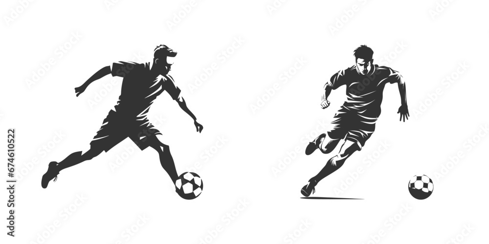 Obraz premium Soccer player silhouette. Vector illustration