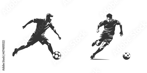 Soccer player silhouette. Vector illustration photo