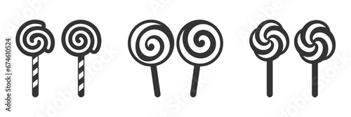 Christmas candy silhouette. Vector illustration
