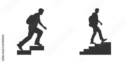 Step up silhouette. Vector illustration photo
