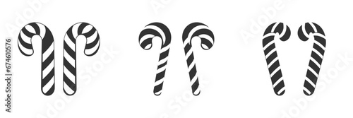 Candy cane silhouette. Vector illustration