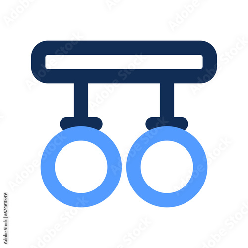 gymnastic rings outline color icon