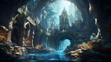 Fantasy underwater world. 3D illustration. 3D CG. High resolution.