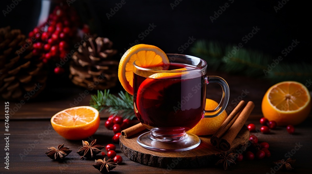Mulled Wine with Cinnamon, Cranberry & Orange - Festive Season Beverage Mulled Wine with Cinnamon, Cranberry & Orange - Festive Season Beverage