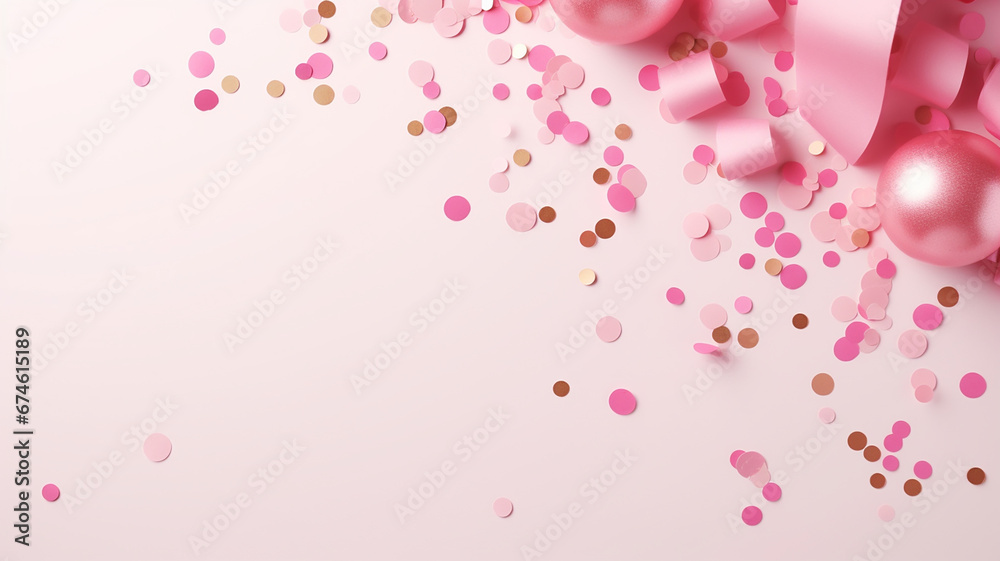 pink background with birthday confetti