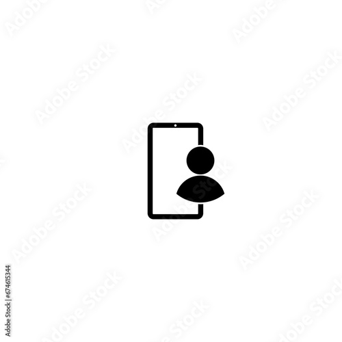 Phone user icon isolated on white background 