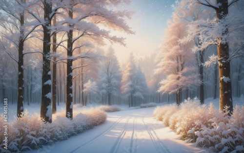 Captivating Snowflake Symphony Mesmerizing Scene with Dreamy Atmosphere and Soft Colors A Winter