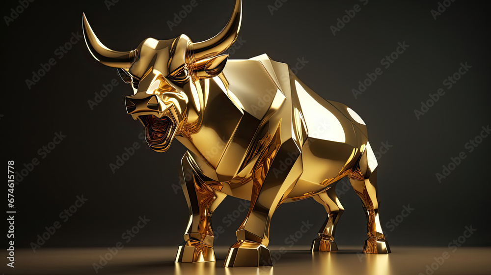 Bullish divergent concept, gold bull