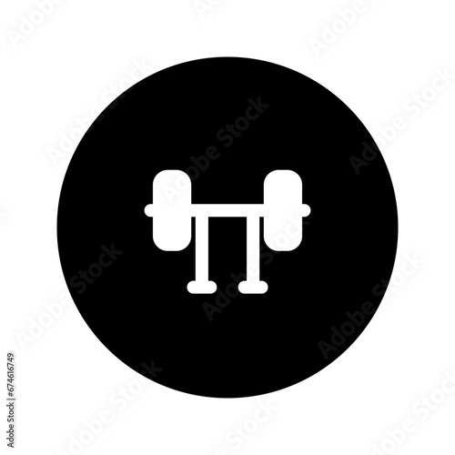 weightlifting glyph circular icon