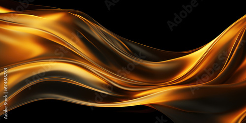 Flowing gold on Gradient Black Background.