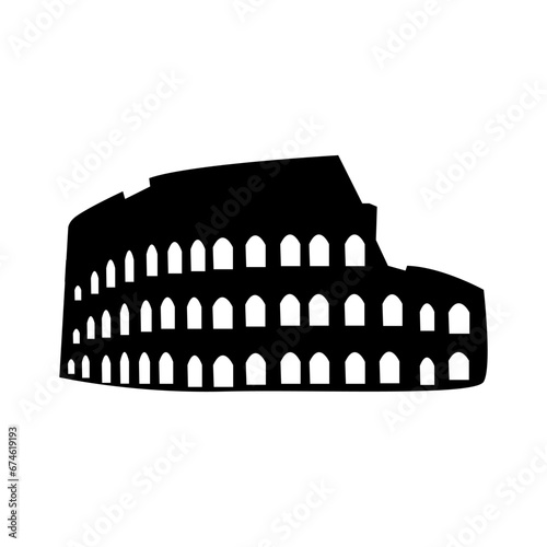 Coliseum amphitheater in Rome flat vector icon