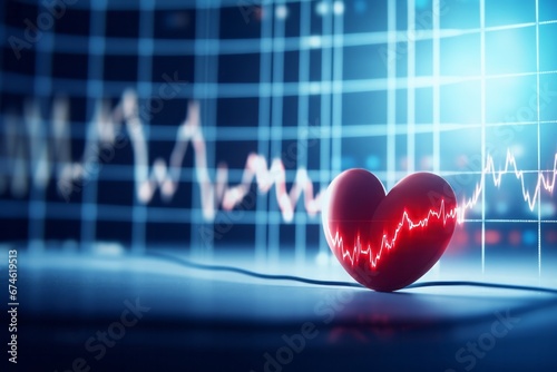 Electrocardiogram displaying a heartbeat photo