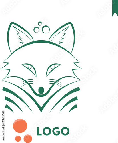fox in the form of a logo, fox logo disassembled into layers