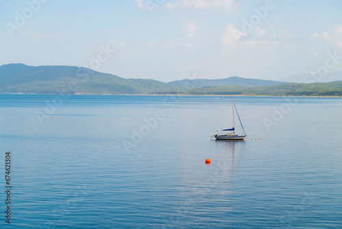 Beautiful Lake Landscape from Above . Iskar Lake ,Bulgaria