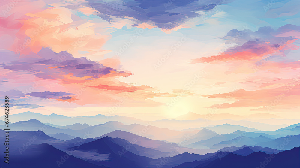 Autumn sunrise cloudy sky over mountains; Abstract colorful peaceful sky background Autumn sunrise cloudy sky over mountains; Abstract colorful peaceful sky background