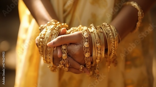Jewellery in women hand