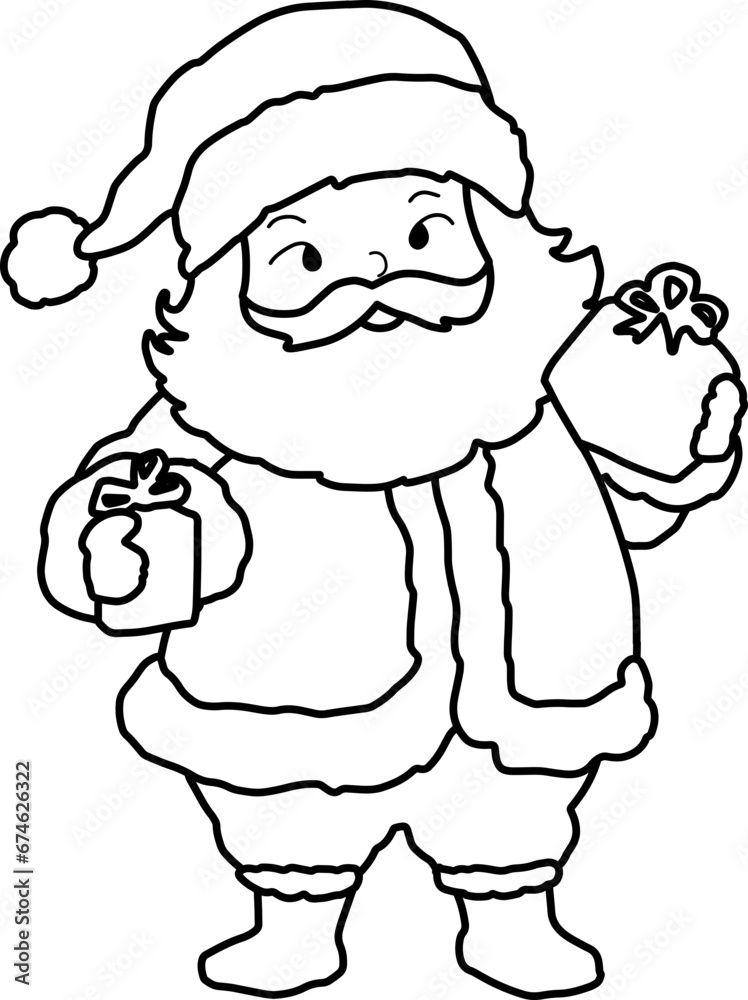 Collection of Christmas cartoons isolated on a white background. Little Santa with gifts and holiday decorations; cute card. Super cute cartoon character, illustration, hand drawn, vector Collection of Christmas cartoons isolated on a white background. Little Santa with gifts and holiday decorations; cute card. Super cute cartoon character, illustration, hand drawn, vector