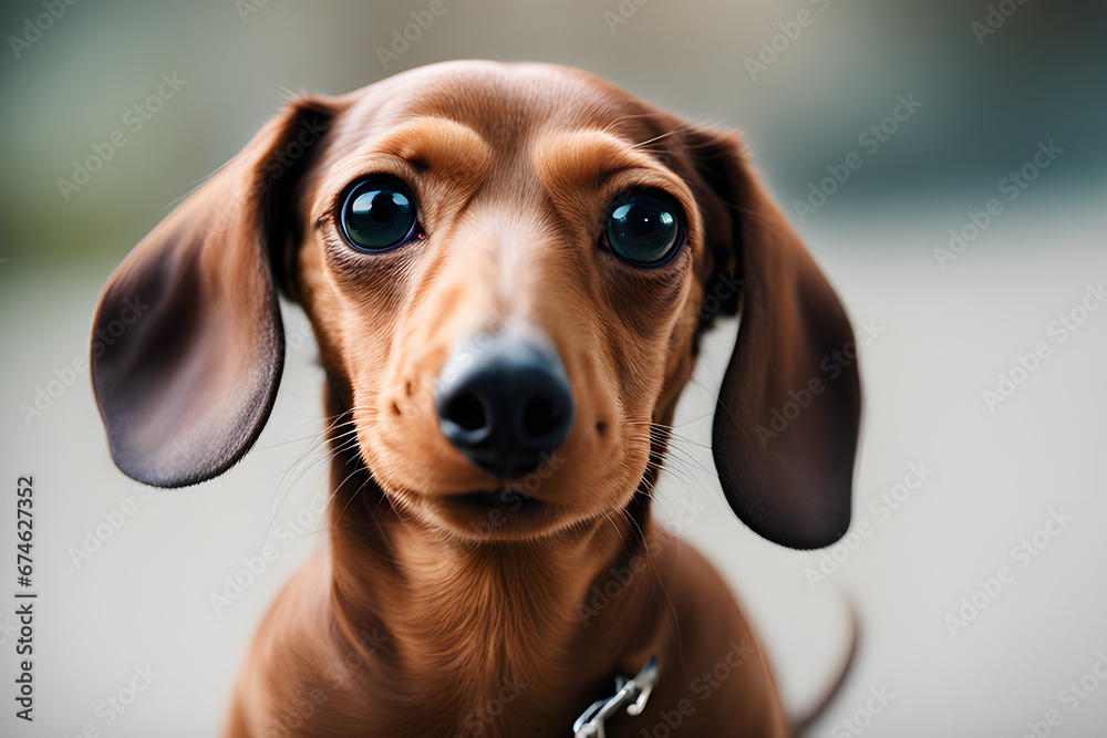 adorable dachshund.Generative AI