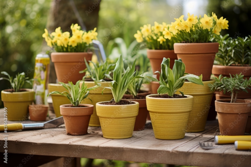 Flowers daffodils vase pot garden season growing spring blooming blossom bunch narcissus plant green nature yellow white colours petal bouquet fragrant outdoors smell flora gardening agriculture leaf