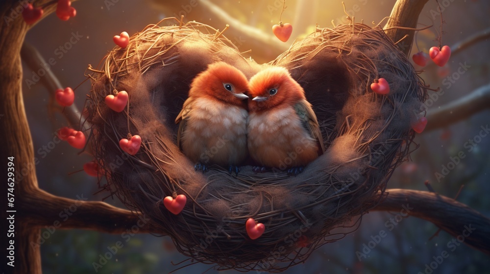 heart shaped nest generated by AI